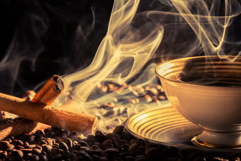 Cinnamon flavor of brewed coffee