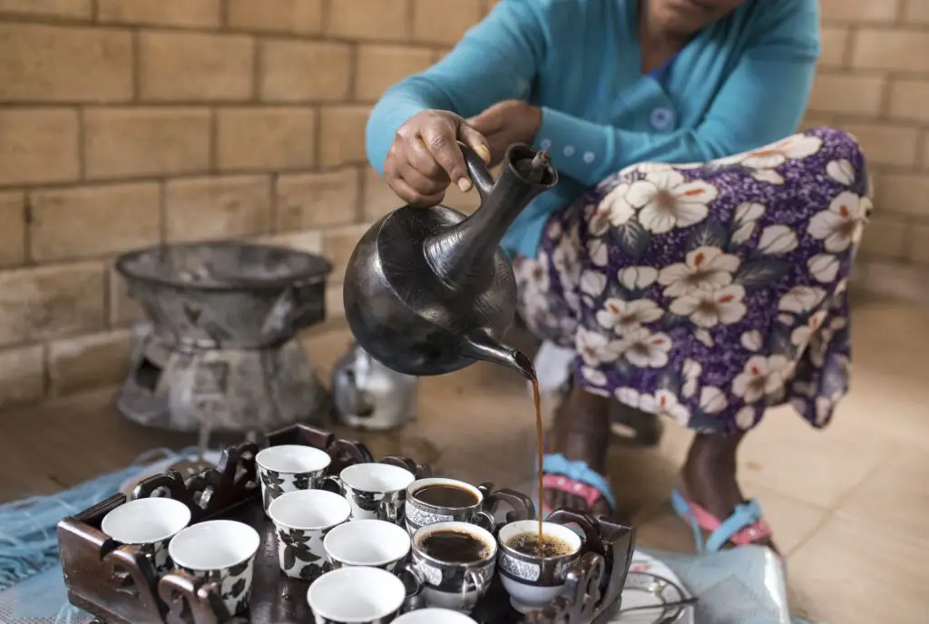 Ethiopian coffee ceremony. unique coffee culture