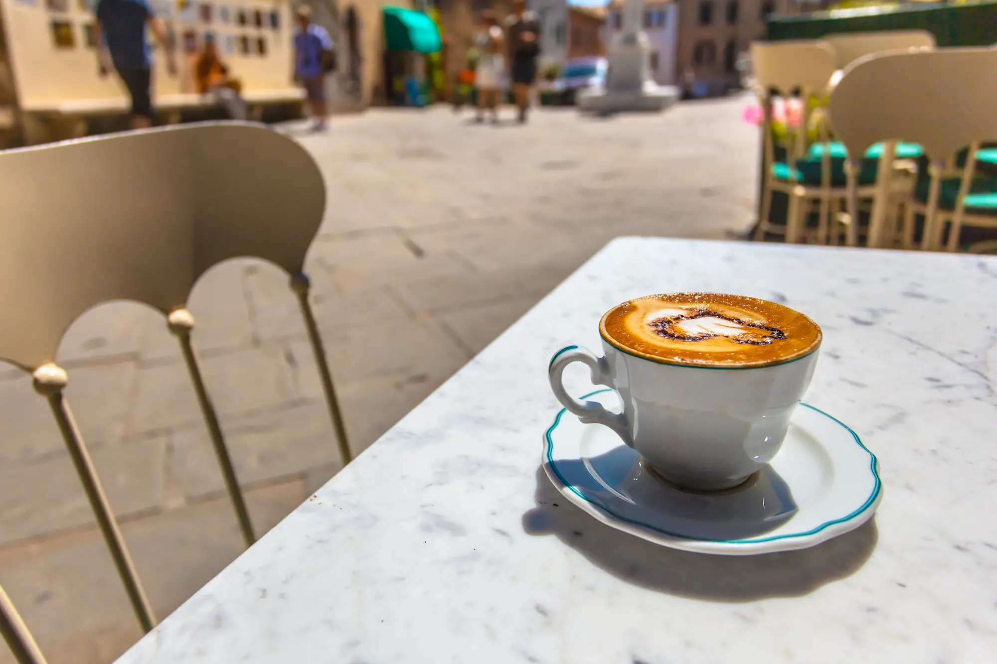 Italian Cup of Coffee at a Cafe Terrace with Street View, Italy