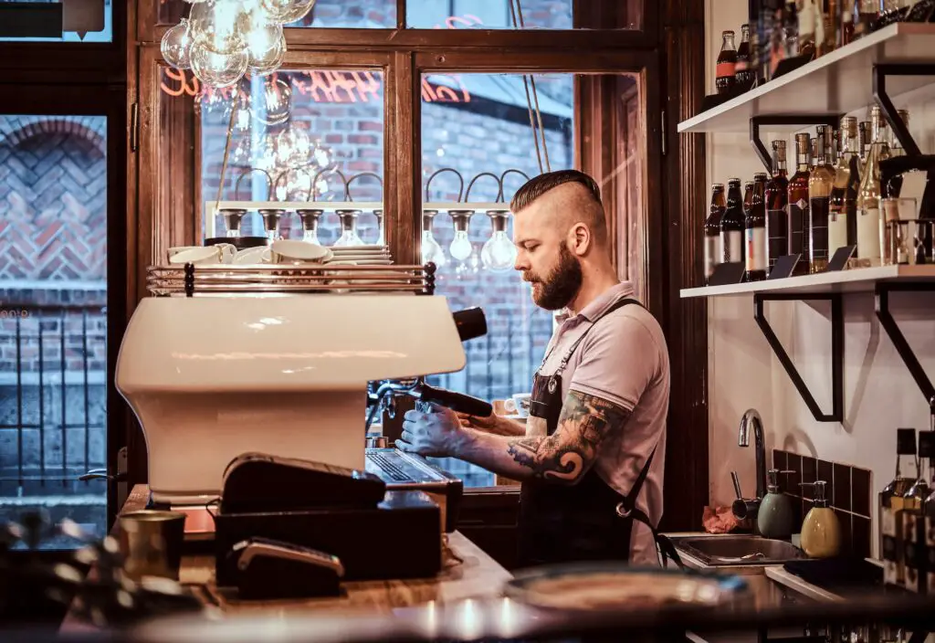 Barista working in a coffee shop